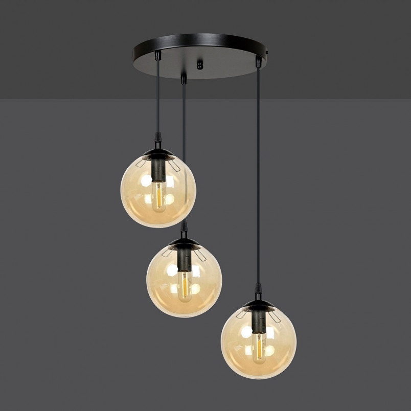Lampa wisząca Cosmo III - szkło, bursztyn, Emibig | Kup online