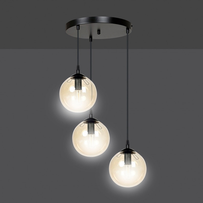 Lampa wisząca Cosmo III - szkło, bursztyn, Emibig | Kup online