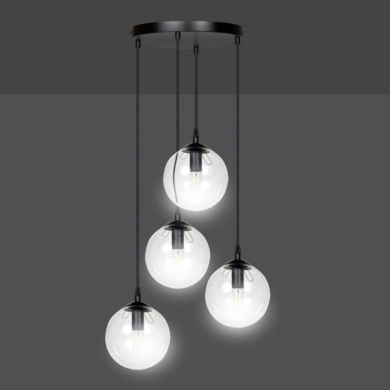 Lampa wisząca Cosmo IV - Szklane kule, E14, Emibig