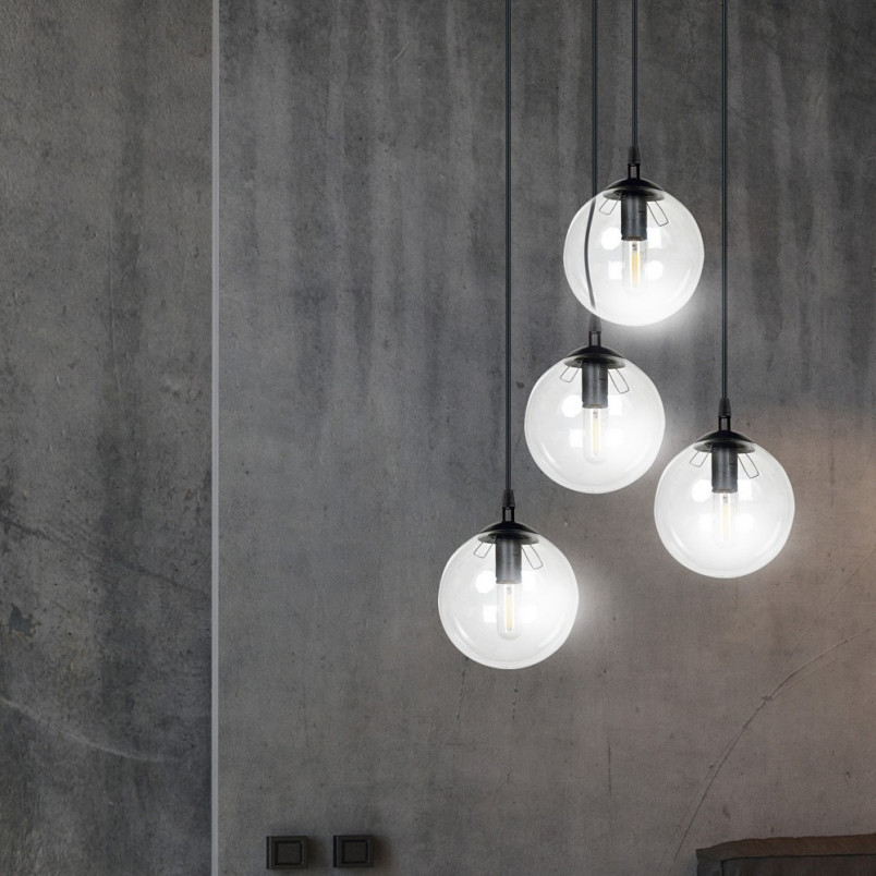 Lampa wisząca Cosmo IV - Szklane kule, E14, Emibig