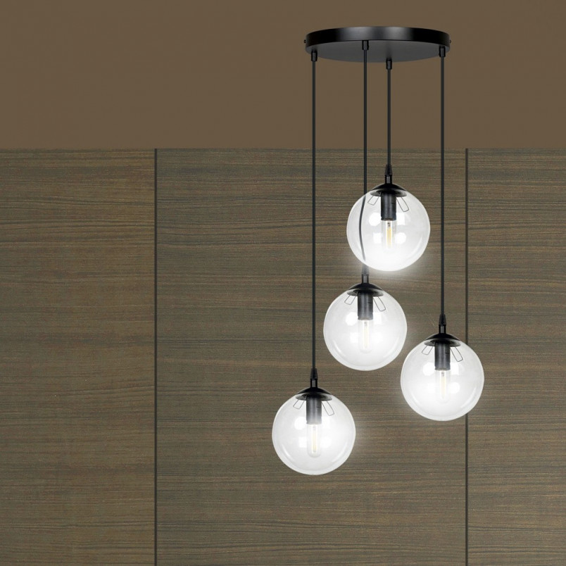 Lampa wisząca Cosmo IV - Szklane kule, E14, Emibig