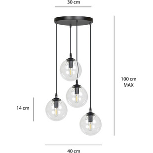 Lampa wisząca Cosmo IV - Szklane kule, E14, Emibig