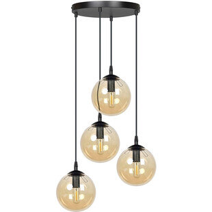 Lampa wisząca Cosmo IV - szklane kule, bursztyn, Emibig