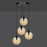 Lampa wisząca Cosmo IV - szklane kule, bursztyn, Emibig