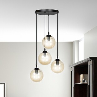 Lampa wisząca Cosmo IV - szklane kule, bursztyn, Emibig