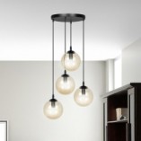 Lampa wisząca Cosmo IV - szklane kule, bursztyn, Emibig