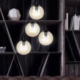 Lampa wisząca Cosmo IV - szklane kule, bursztyn, Emibig