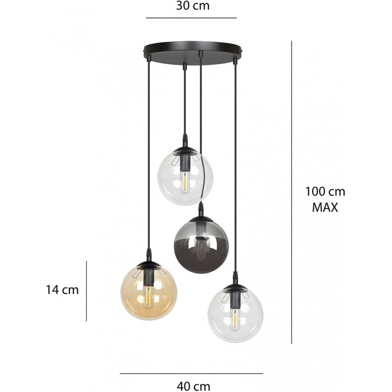 Lampa Cosmo IV - Szklane Kule, Kolor, Emibig | Kup Teraz