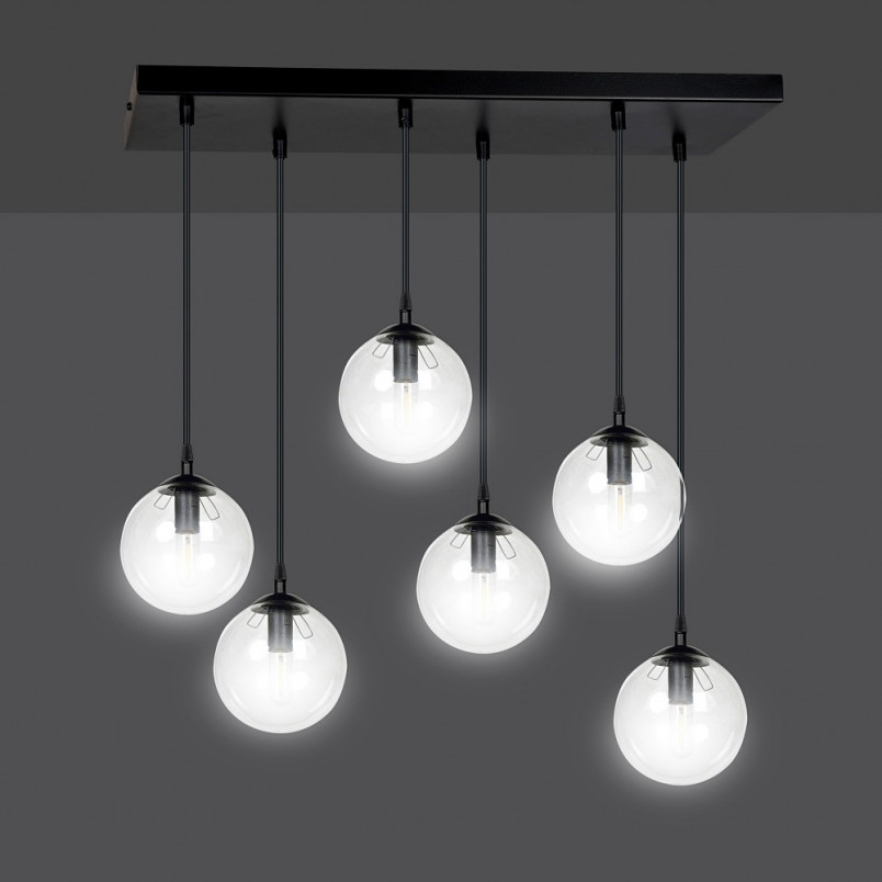 Lampa wisząca Cosmo VI Emibig - Szklane kule, 6 punktów