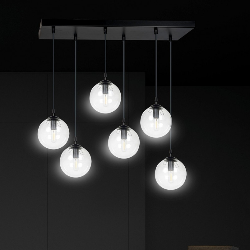 Lampa wisząca Cosmo VI Emibig - Szklane kule, 6 punktów