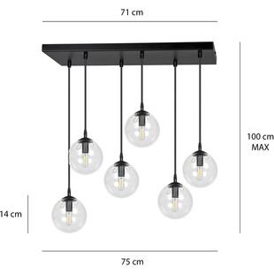 Lampa wisząca Cosmo VI Emibig - Szklane kule, 6 punktów