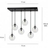 Lampa wisząca Cosmo VI Emibig - Szklane kule, 6 punktów