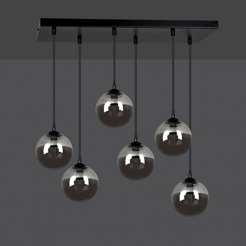 Lampa wisząca Cosmo VI - 6 punktów, szkło, Emibig