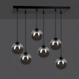 Lampa wisząca Cosmo VI - 6 punktów, szkło, Emibig