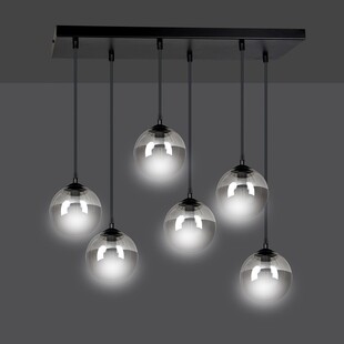 Lampa wisząca Cosmo VI - 6 punktów, szkło, Emibig