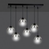 Lampa wisząca Cosmo VI - 6 punktów, szkło, Emibig