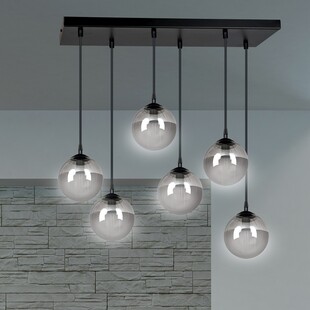 Lampa wisząca Cosmo VI - 6 punktów, szkło, Emibig