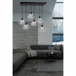 Lampa wisząca Cosmo VI - 6 punktów, szkło, Emibig