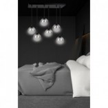 Lampa wisząca Cosmo VI - 6 punktów, szkło, Emibig
