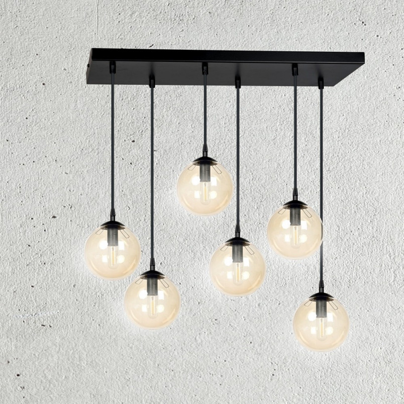 Lampa Wisząca Cosmo VI | Szkło, 6 Punktów | Emibig