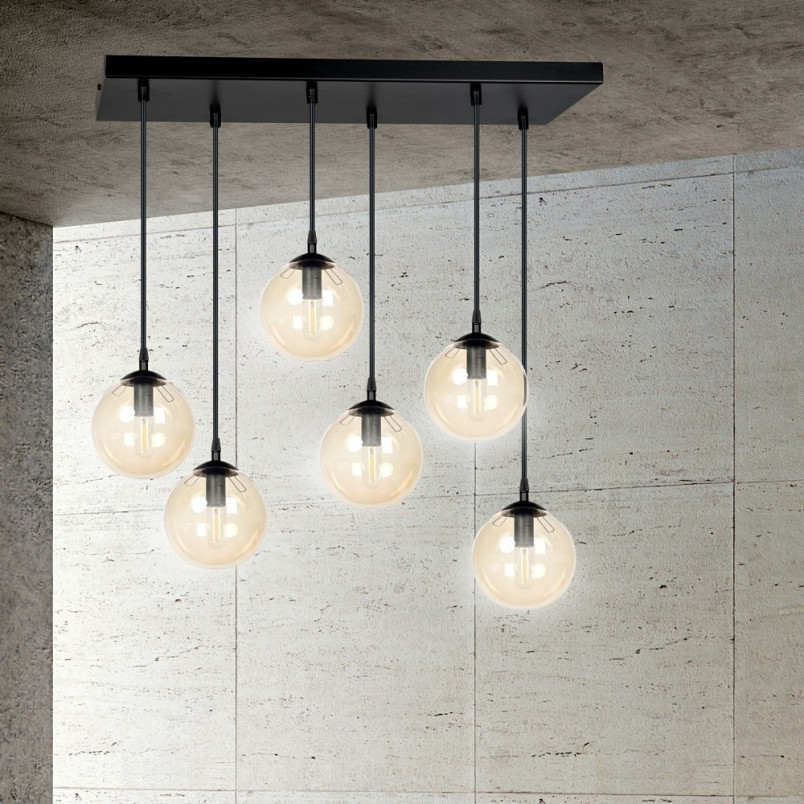 Lampa Wisząca Cosmo VI | Szkło, 6 Punktów | Emibig