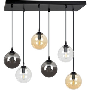 Lampa Cosmo VI - Szklane Kule, Grafitowo-Miodowa | Emibig