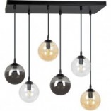 Lampa Cosmo VI - Szklane Kule, Grafitowo-Miodowa | Emibig