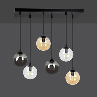 Lampa Cosmo VI - Szklane Kule, Grafitowo-Miodowa | Emibig