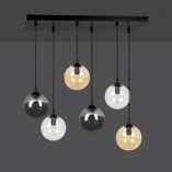 Lampa Cosmo VI - Szklane Kule, Grafitowo-Miodowa | Emibig