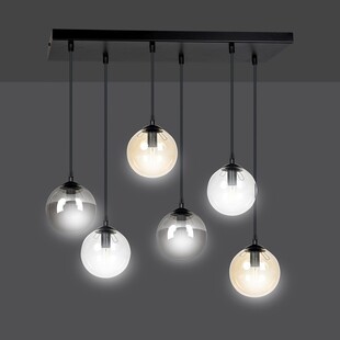 Lampa Cosmo VI - Szklane Kule, Grafitowo-Miodowa | Emibig