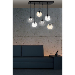 Lampa Cosmo VI - Szklane Kule, Grafitowo-Miodowa | Emibig