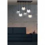 Lampa Cosmo VI - Szklane Kule, Grafitowo-Miodowa | Emibig