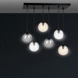 Lampa Cosmo VI - Szklane Kule, Grafitowo-Miodowa | Emibig