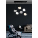 Lampa Cosmo VI - Szklane Kule, Grafitowo-Miodowa | Emibig