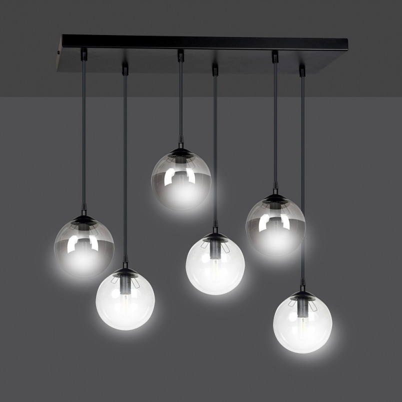 Lampa Wisząca Cosmo VI Emibig | Szklane Kule, Grafit