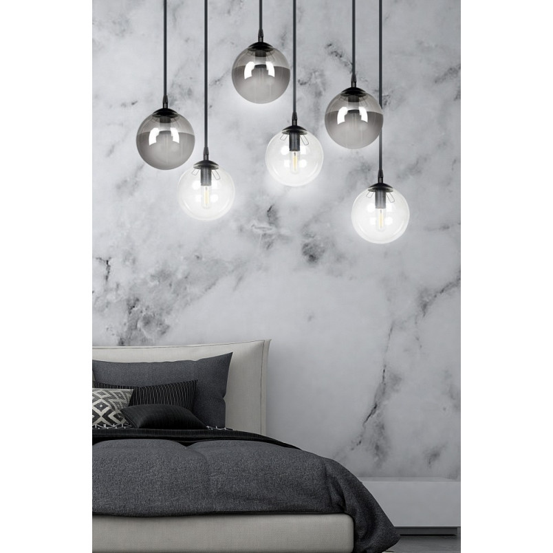 Lampa Wisząca Cosmo VI Emibig | Szklane Kule, Grafit