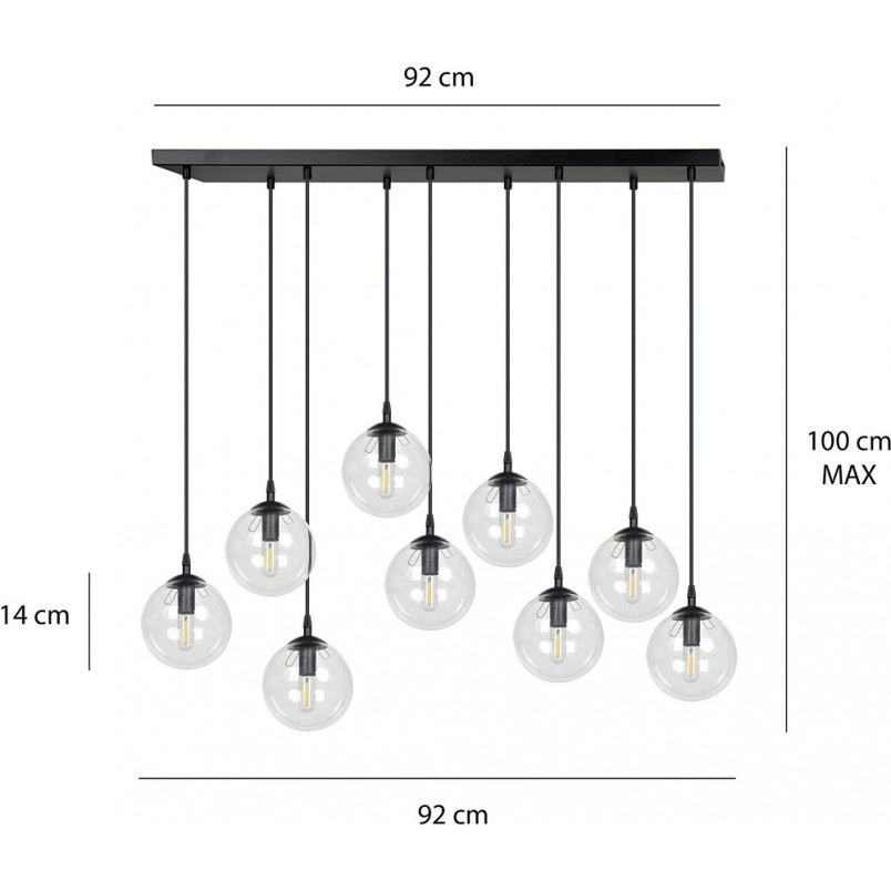 Lampa Wisząca Cosmo IX - Szklane Kule | Emibig