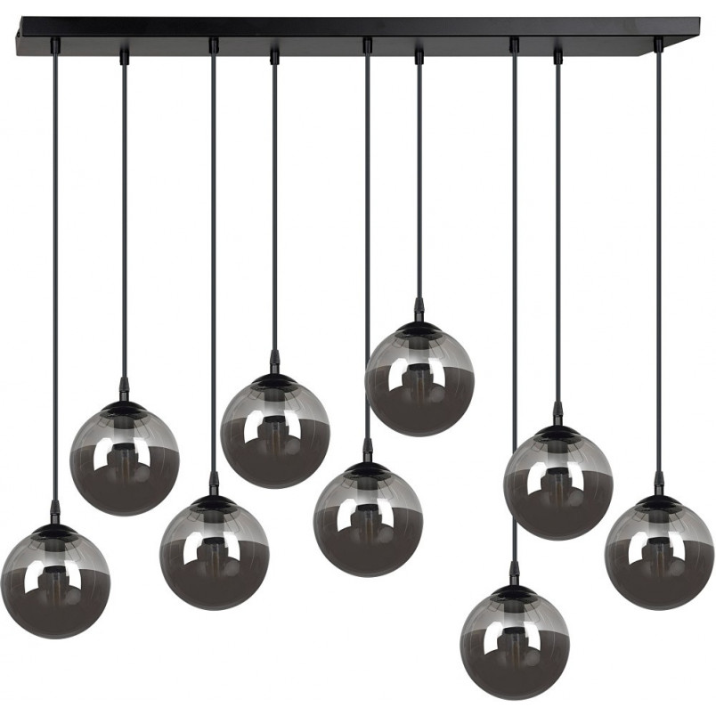 Lampa Wisząca Cosmo IX - Szklane Kule Czarno-Grafitowe | Emibig
