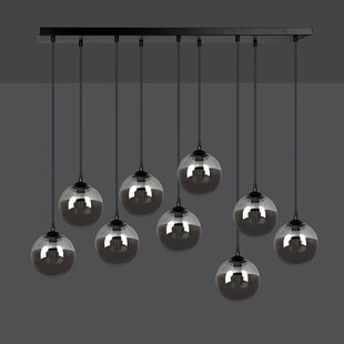 Lampa Wisząca Cosmo IX - Szklane Kule Czarno-Grafitowe | Emibig