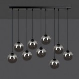 Lampa Wisząca Cosmo IX - Szklane Kule Czarno-Grafitowe | Emibig