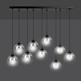 Lampa Wisząca Cosmo IX - Szklane Kule Czarno-Grafitowe | Emibig