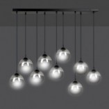 Lampa Wisząca Cosmo IX - Szklane Kule Czarno-Grafitowe | Emibig