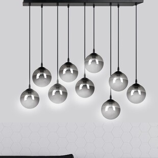 Lampa Wisząca Cosmo IX - Szklane Kule Czarno-Grafitowe | Emibig