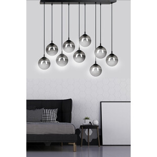 Lampa Wisząca Cosmo IX - Szklane Kule Czarno-Grafitowe | Emibig