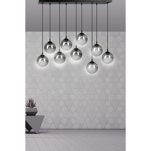 Lampa Wisząca Cosmo IX - Szklane Kule Czarno-Grafitowe | Emibig