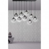 Lampa Wisząca Cosmo IX - Szklane Kule Czarno-Grafitowe | Emibig