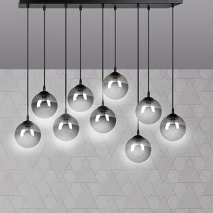 Lampa Wisząca Cosmo IX - Szklane Kule Czarno-Grafitowe | Emibig
