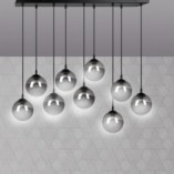 Lampa Wisząca Cosmo IX - Szklane Kule Czarno-Grafitowe | Emibig