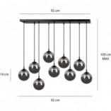 Lampa Wisząca Cosmo IX - Szklane Kule Czarno-Grafitowe | Emibig
