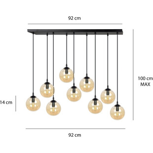 Lampa Cosmo IX - Szklane Kule, Bursztyn, Emibig | Sklep Lamp